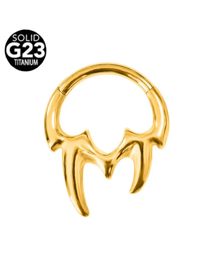 ASTM F136 G23 Titanium 16G Snake Bee Moon Flame Septum Piercing Heart Tusk Helix Hinged Daith Conch Earring Opal Hoop Nose Ring