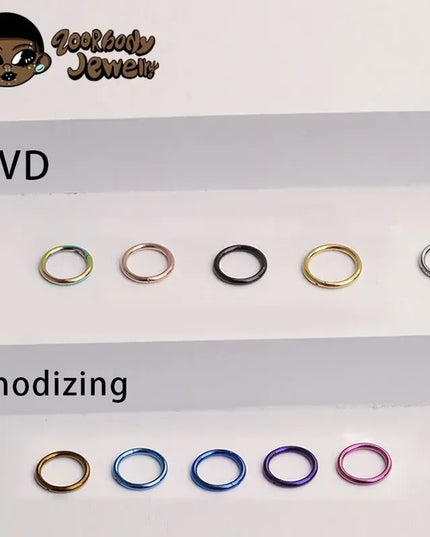 G23 Titanium Nose Piercing F136 Implant Grade 14G 16G 18G 20G Clicker Diaphragm Tragus Piercing Sexy Body Jewelry Wholesale