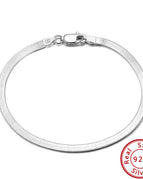 White Gold Color 3 Mm180mm / 925 Silver