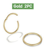 Gold 2Pcs / 4Pairs - 6 8 10 12Mm