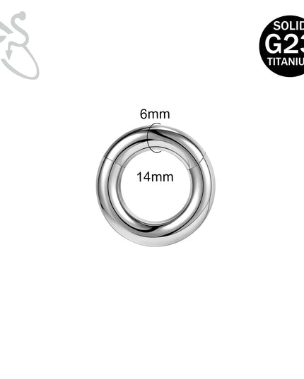 ZS 1PC G23 Titanium Hoop Earring for Women Silver Plated Circle Earring Large Gauge Seputm Nose Ring 2/4/6/8/10/12G Punk Earring