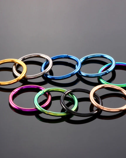1PC G23 Titanium Hinged Segment Nose Ring 16G&14G Nipple Clicker Ear Cartilage Tragus Helix Lip Piercing Unisex Fashion Jewelry