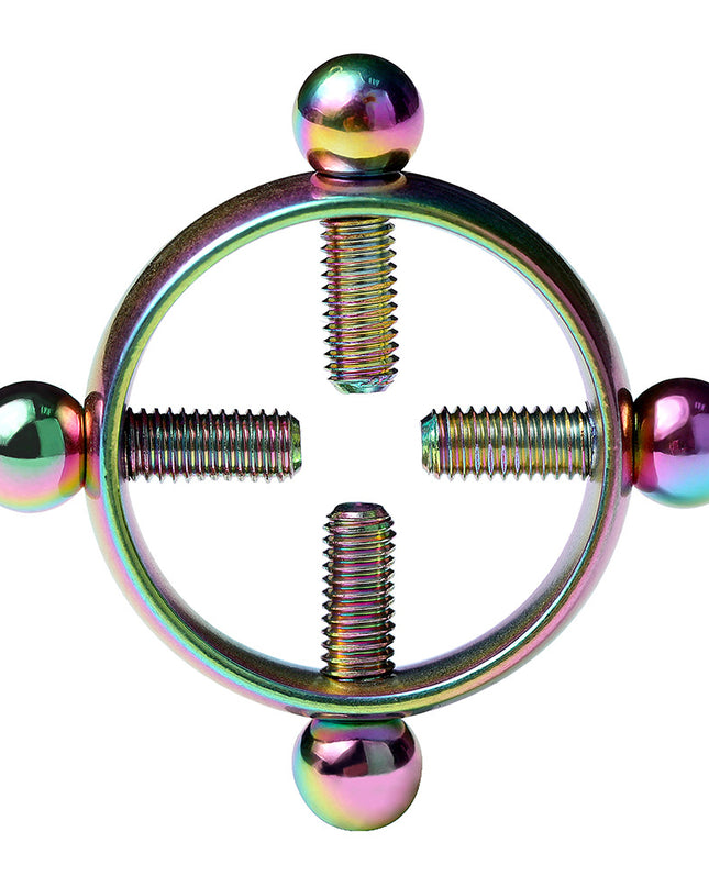 1Pcs Stainless steel cross nipple ring with adjustable nipple clip without piercing
