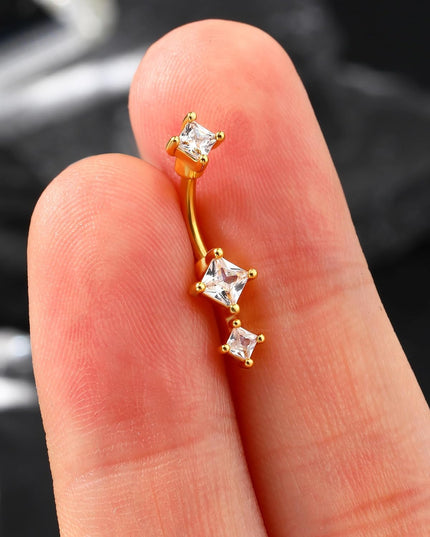 Minimalist Rook Earrings 8MM Silver Rook Piercing Jewelry Stainless Steel Clear CZ 16G Belly Button Ring Curved Barbell