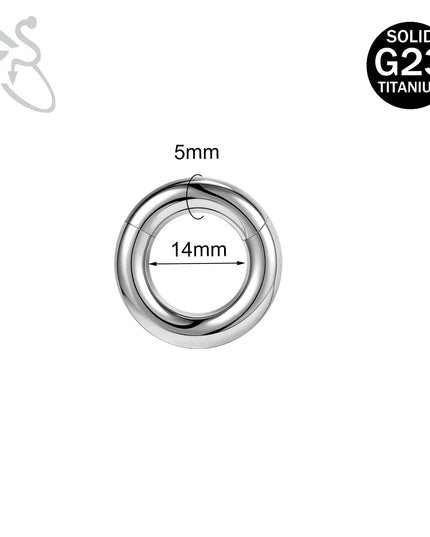 ZS 1PC G23 Titanium Hoop Earring for Women Silver Plated Circle Earring Large Gauge Seputm Nose Ring 2/4/6/8/10/12G Punk Earring
