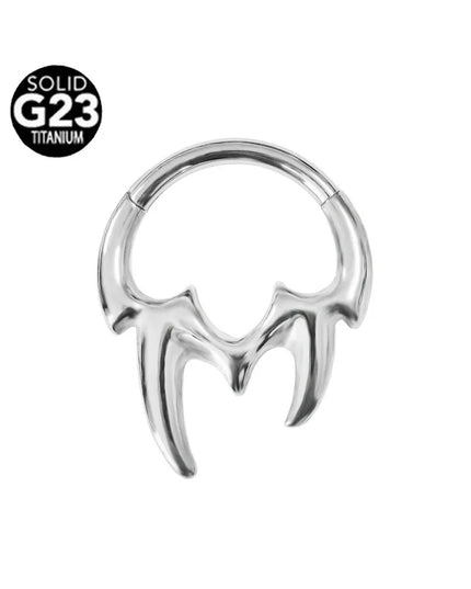 ASTM F136 G23 Titanium 16G Snake Bee Moon Flame Septum Piercing Heart Tusk Helix Hinged Daith Conch Earring Opal Hoop Nose Ring