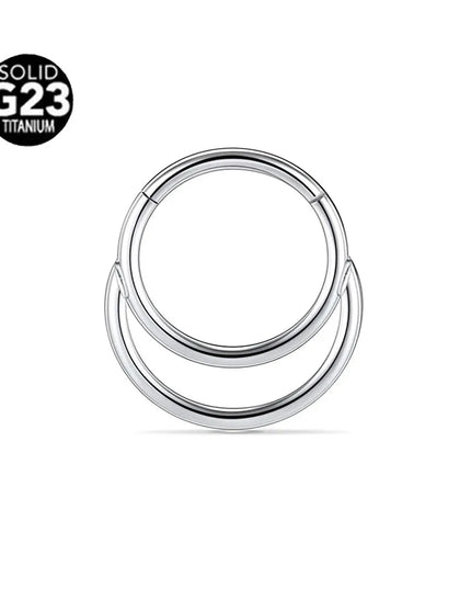 ASTM F136 G23 Titanium 16G Snake Bee Moon Flame Septum Piercing Heart Tusk Helix Hinged Daith Conch Earring Opal Hoop Nose Ring