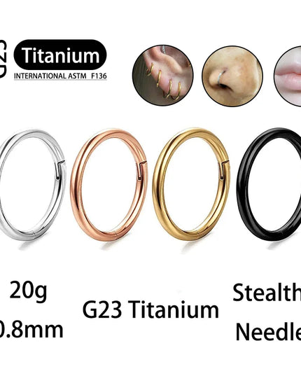 G23 Titanium 20G Earrings Nose Ring Septum Hoop Piercing Body for Women Man Segment Lip Rings Cartilage Tragus Ear ​Jewelr