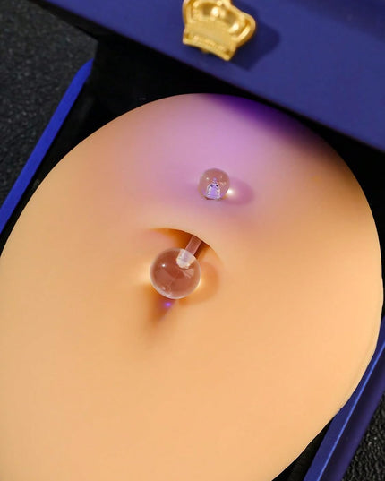 14G Clear Belly Button Rings, Bioflex Plastic Bar Belly Ring, Curved Barbell Navel Piercings Retainers for Work Surgery
