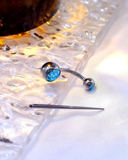 ASTM F136 Hypoallergenic G23 Titanium 14G Internally Threaded Belly Button Rings Petite Navel Ring Colorful CZ Belly Bars 10Mm for Women Body Piercing Jewelry with Changing Tool Tapper