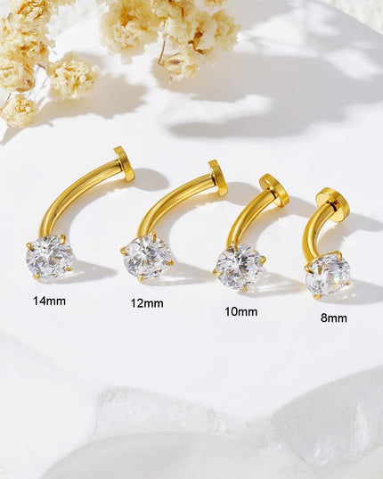 14G Titanium Floating Belly Button Rings for Women Flat Back Belly Rings 8Mm/10Mm/12Mm/14Mm Belly Piercing Jewelry