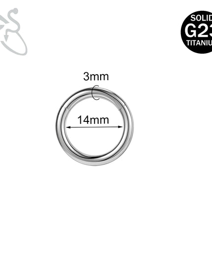 ZS 1PC G23 Titanium Hoop Earring for Women Silver Plated Circle Earring Large Gauge Seputm Nose Ring 2/4/6/8/10/12G Punk Earring