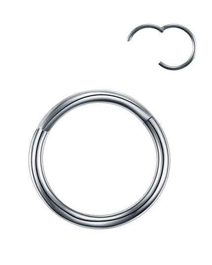 1PC Hinged Segment Nose Hoop Rings Women Surgical Steel Nose Rings Septum Clicker Ring Ear Daith Hoop Earring Piercing Jewelry