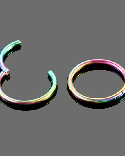 1PC Hinged Segment Nose Hoop Rings Women Surgical Steel Nose Rings Septum Clicker Ring Ear Daith Hoop Earring Piercing Jewelry