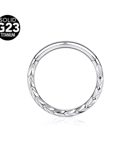 ASTM F136 G23 Titanium 16G Snake Bee Moon Flame Septum Piercing Heart Tusk Helix Hinged Daith Conch Earring Opal Hoop Nose Ring
