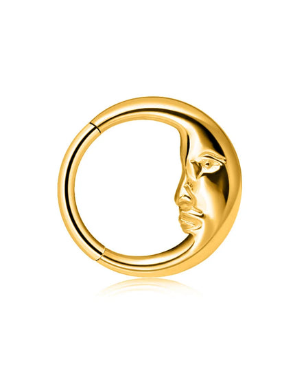 ASTM F136 G23 Titanium 16G Snake Bee Moon Flame Septum Piercing Heart Tusk Helix Hinged Daith Conch Earring Opal Hoop Nose Ring