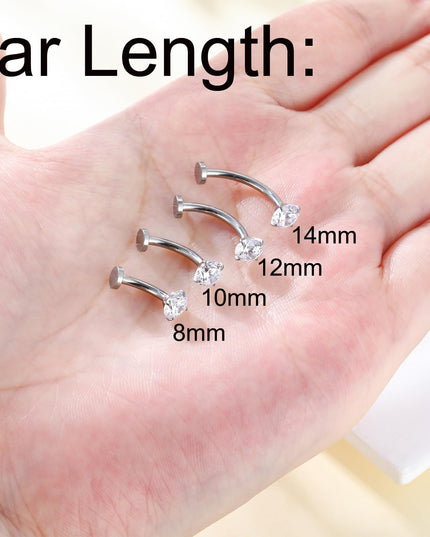 4 Pcs 14G Titanium Floating Belly Button Rings for Women Hypoallergenic Flat Back Belly Button Ring 8Mm/10Mm/12Mm/14Mm Internally Threaded CZ Navel Rings Piercing Jewelry