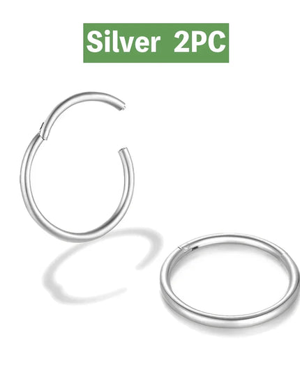 1/4Pairs 6/8/10/12Mm 316L Stainless Steel Nose Ring for Men Gold Color Hoop Earrings for Women Septum Tragus Piercing Jewelry