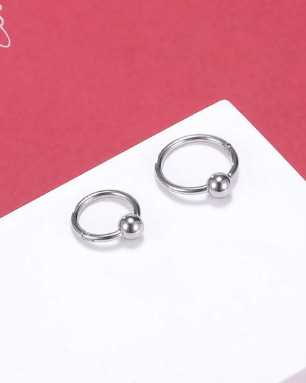 1 PC round 316L Stainless Steel Nose Ring Men 16G Septum Clicker 8MM/10MM Punk Rock Ear Helix Septum Rings Piercing Jewelry