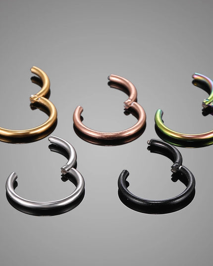 1PC 12G-20G Septum Piercing Surgical Steel Clicker Hinged Segment Ring Goth Nose Hoop Earrings Lip Ear Cartilage Helix Piercings