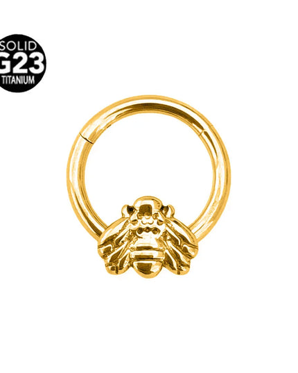 ASTM F136 G23 Titanium 16G Snake Bee Moon Flame Septum Piercing Heart Tusk Helix Hinged Daith Conch Earring Opal Hoop Nose Ring