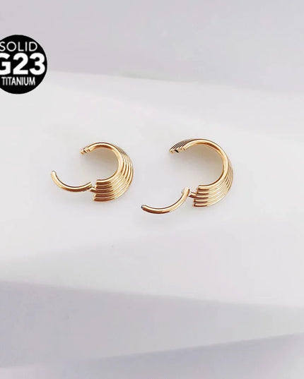 ASTM F136 G23 Titanium 16G Snake Bee Moon Flame Septum Piercing Heart Tusk Helix Hinged Daith Conch Earring Opal Hoop Nose Ring