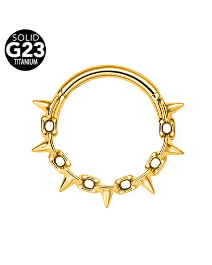 ASTM F136 G23 Titanium 16G Snake Bee Moon Flame Septum Piercing Heart Tusk Helix Hinged Daith Conch Earring Opal Hoop Nose Ring