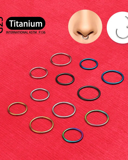 G23 Titanium 20G Earrings Nose Ring Septum Hoop Piercing Body for Women Man Segment Lip Rings Cartilage Tragus Ear ​Jewelr
