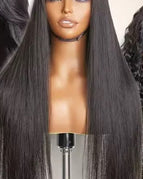 Long Black Straight Hair / 16 Inches