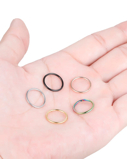 1PC 12G-20G Septum Piercing Surgical Steel Clicker Hinged Segment Ring Goth Nose Hoop Earrings Lip Ear Cartilage Helix Piercings