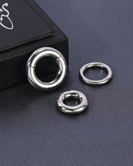 ZS 1PC G23 Titanium Hoop Earring for Women Silver Plated Circle Earring Large Gauge Seputm Nose Ring 2/4/6/8/10/12G Punk Earring