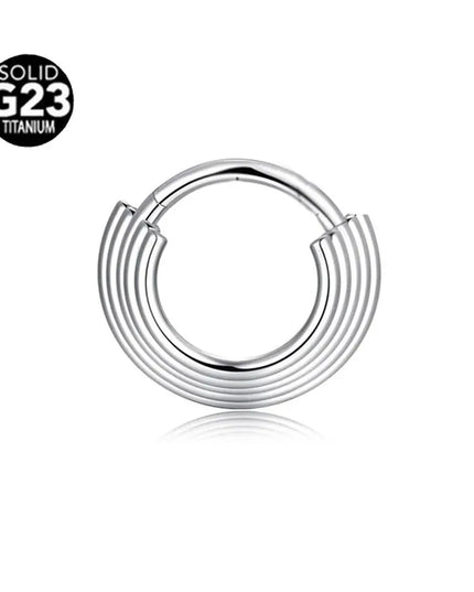 ASTM F136 G23 Titanium 16G Snake Bee Moon Flame Septum Piercing Heart Tusk Helix Hinged Daith Conch Earring Opal Hoop Nose Ring