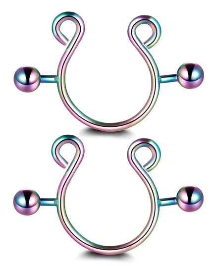 1Pair Stianless Steel Nipple Rings Piercing Jewelry Wholesale Women Sexy Clips Nipple Ring Clamps Pierced  Body Jewelry