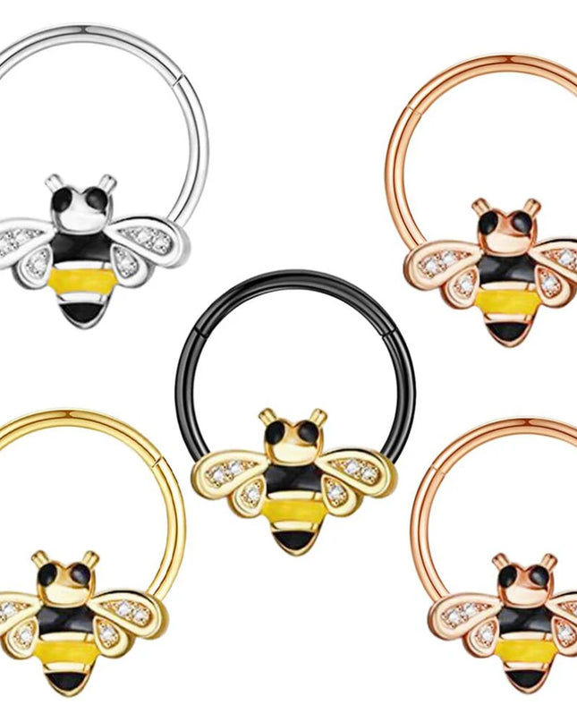 16G Stainless Steel Septum Ring Nose Hoop Ring Bee Bat Septum Piercing  Cartilage Hoop Helix Tragus Daith Small Earrings