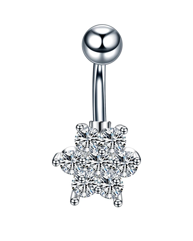 1PC Belly Button Piercing Crystal Ball Butterfly Navel Piercing Stainless Steel Belly Button Ring Cartilage Earring Jewelry