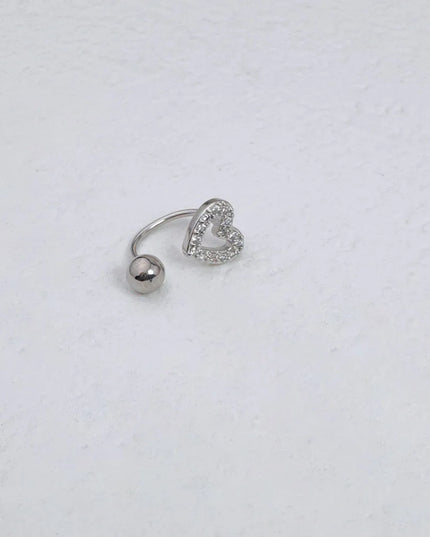 1Pc Zircon Heart-Shaped Nose Ring, 14K Gold Plated Stainless Steel Piercing Jewelry for Women Daily Wear Body Piercing Accessory