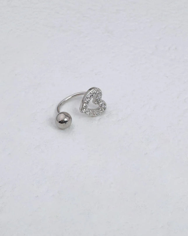 1Pc Zircon Heart-Shaped Nose Ring, 14K Gold Plated Stainless Steel Piercing Jewelry for Women Daily Wear Body Piercing Accessory