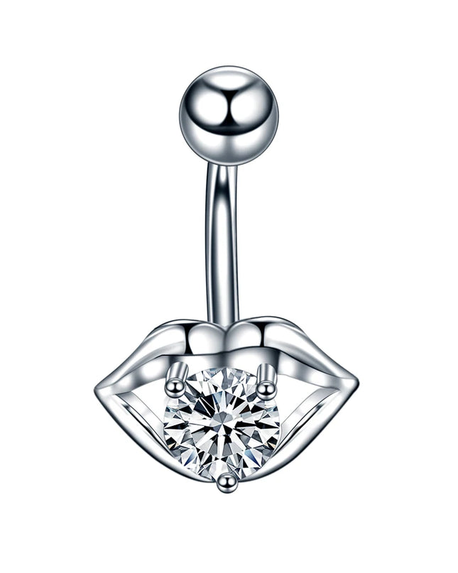 1PC Belly Button Piercing Crystal Ball Butterfly Navel Piercing Stainless Steel Belly Button Ring Cartilage Earring Jewelry