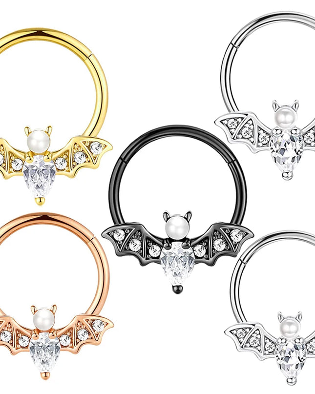 16G Stainless Steel Septum Ring Nose Hoop Ring Bee Bat Septum Piercing  Cartilage Hoop Helix Tragus Daith Small Earrings