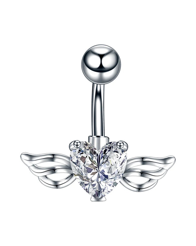 1PC Belly Button Piercing Crystal Ball Butterfly Navel Piercing Stainless Steel Belly Button Ring Cartilage Earring Jewelry