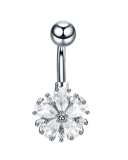 1PC Belly Button Piercing Crystal Ball Butterfly Navel Piercing Stainless Steel Belly Button Ring Cartilage Earring Jewelry