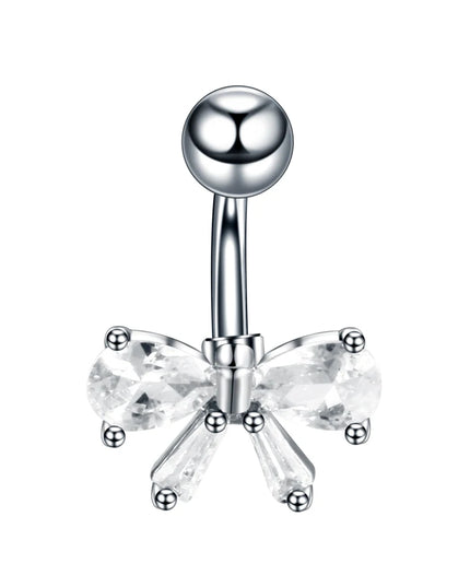 1PC Belly Button Piercing Crystal Ball Butterfly Navel Piercing Stainless Steel Belly Button Ring Cartilage Earring Jewelry