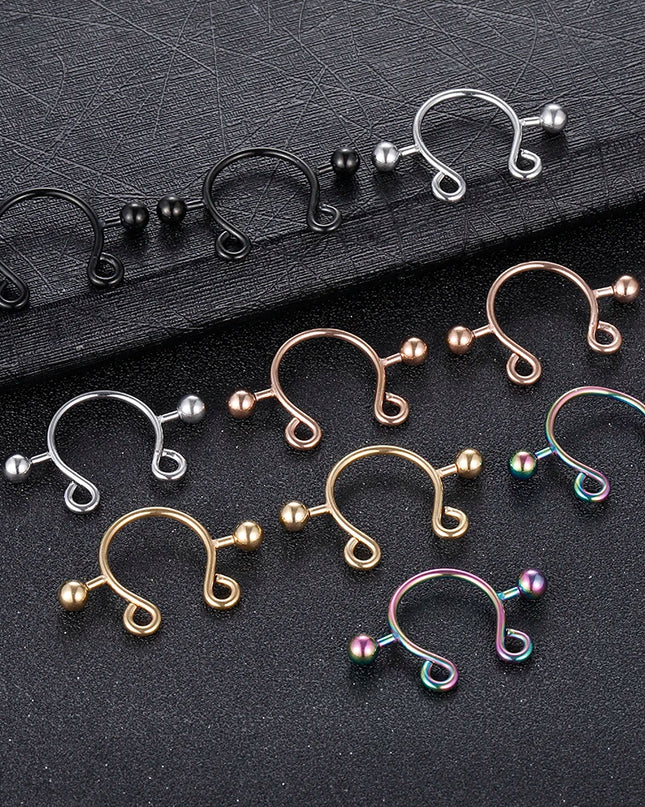 1Pair Stianless Steel Nipple Rings Piercing Jewelry Wholesale Women Sexy Clips Nipple Ring Clamps Pierced  Body Jewelry