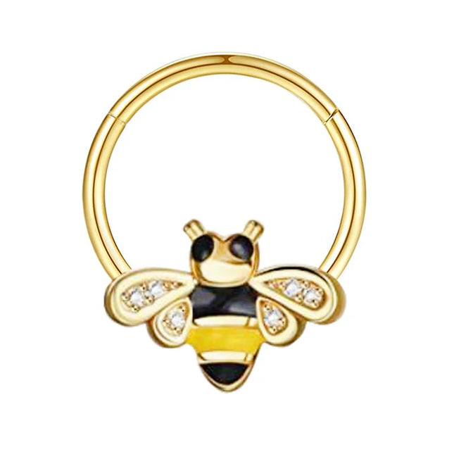 16G Stainless Steel Septum Ring Nose Hoop Ring Bee Bat Septum Piercing  Cartilage Hoop Helix Tragus Daith Small Earrings