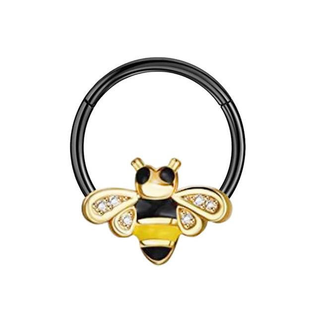 16G Stainless Steel Septum Ring Nose Hoop Ring Bee Bat Septum Piercing  Cartilage Hoop Helix Tragus Daith Small Earrings