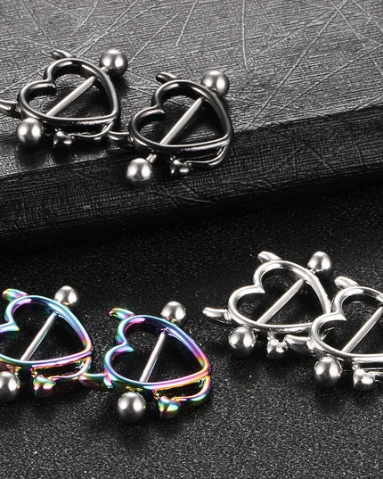 1Pair Stianless Steel Nipple Rings Piercing Jewelry Wholesale Women Sexy Clips Nipple Ring Clamps Pierced  Body Jewelry