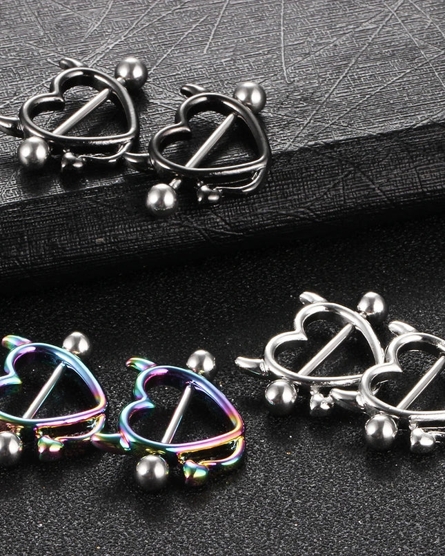1Pair Stianless Steel Nipple Rings Piercing Jewelry Wholesale Women Sexy Clips Nipple Ring Clamps Pierced  Body Jewelry