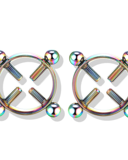1Pair Stianless Steel Nipple Rings Piercing Jewelry Wholesale Women Sexy Clips Nipple Ring Clamps Pierced  Body Jewelry