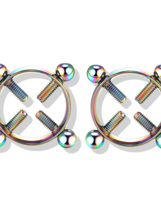1Pair Stianless Steel Nipple Rings Piercing Jewelry Wholesale Women Sexy Clips Nipple Ring Clamps Pierced  Body Jewelry