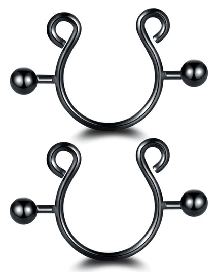 1Pair Stianless Steel Nipple Rings Piercing Jewelry Wholesale Women Sexy Clips Nipple Ring Clamps Pierced  Body Jewelry